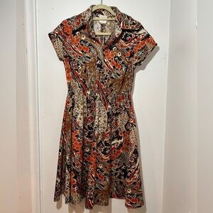 Vintage Floral Print Women's Dress size S
